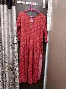 Red Printed Naira Kurta