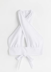 White Halter Crop Top