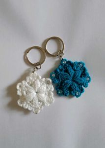 Crochet Snowflake Keychains