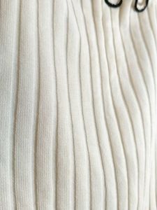 Cute White Ribbed Long Sleeve Top