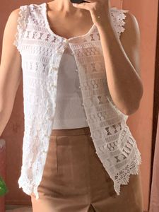 White Lace Sleeveless Slip