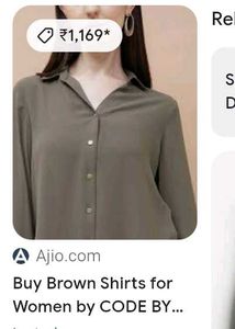 Brown Button-Down Women's Shirt