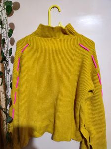 High Neck Mustard Sweater