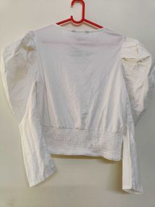 White Puff Sleeve Top
