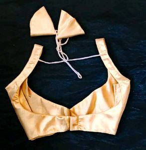 Satin Non Padded Strappy Deep neck Blouse