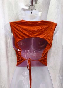 Orange Sleeveless Crop Top
