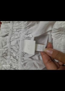 H&amp;M White Flared Cotton Dress