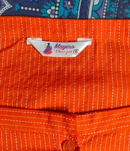 Square Neck Orange Cotton Top 🧡
