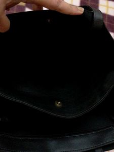 Leather Black Handbag Of Very Good Quality.
