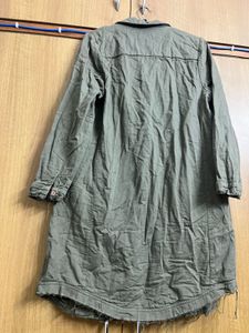 Olive Green Trench Coat Heavy Cotton