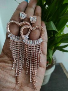 Sparkling Heart Shape Korean Earrings