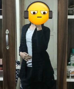 Stylish Black Knit Cardigan