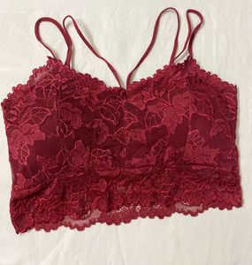 Wine Red Lace Bralette - Never Worn