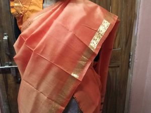 Orange Color 2-Blouses And Dupatta Set For Lehenga