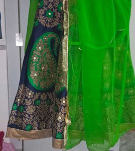 Green Embroidered Rajputi Poshak/rajasthani Dress