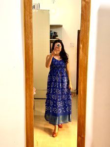 New Handmade Blue Anarkali