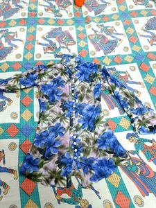 Beautiful Floral Print Lycra Shirt