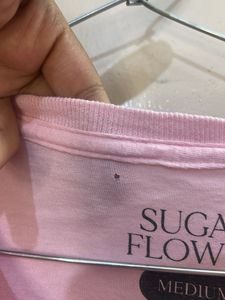 Sugar Flower Pink Baddie Graphic Tee M