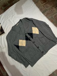 Argyle Knit Cardigan