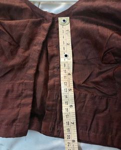 Brand new Brown Saree Blouse with jari border