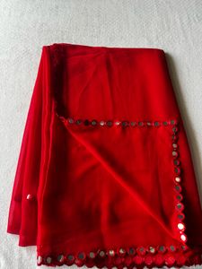 ❤️ Gorgeous Red Georgette Saree - NWT