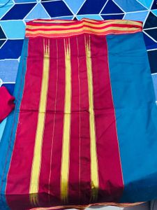 Traditional Indian Sari - Red & Teal