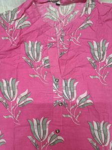 Pink Floral Print Kurta