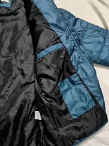 Teal Blue Quilted Puffer Jacket