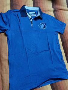 Wrangler Men Blue Cotton Casual Tshirt