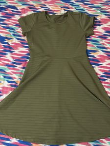 Olive Green Skater Dress