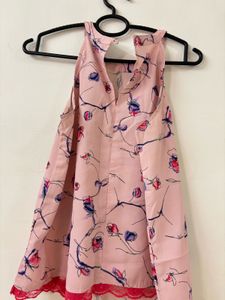 Floral Dress with Lace Trim