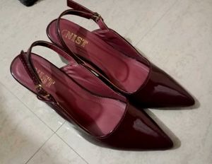 Elegant Burgundy Slingback Heels