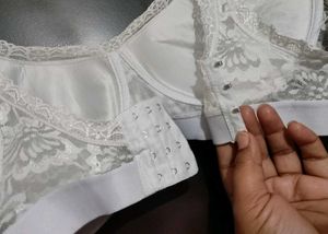 Off White Bra Floral Net Design For 38 D Bust