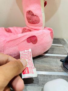 🐍💖 Adorable Pink Snake Plush Toy – Heart-Filled