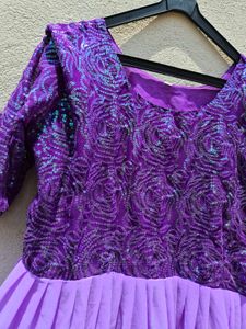 Purple Falred Maxi Dress