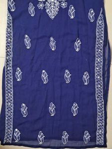 Elegant Navy Blue Chikankari Kurti