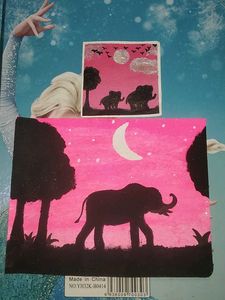 💜Elephant Pink Sunset Painting 4🎨