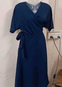 Korean Flare Waist-Tie Wrap Dress
