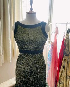 Emerald Sequins Gown By Badgley Mischka