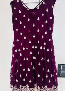 Embroidered Fit &amp; Flare Dress
