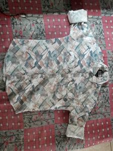 Abstract Pattern Corduroy Shirt