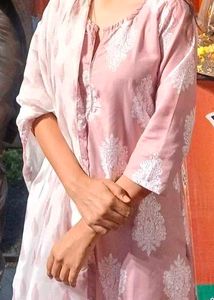 Elegant Pink Printed Kurti with dupatta