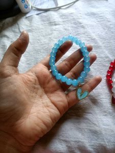 4-Beaded Heart Charm Bracelets