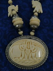 Statement Faux Ivory Necklace