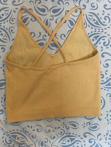Yellow Ribbed Tank Top