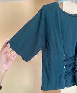 Elegant Green Tie-Up Top