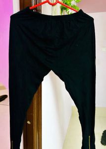 Zipper Detail Black Pants