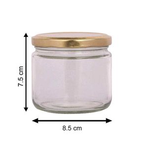Glass Jars with Gold Lids (Set of 2)