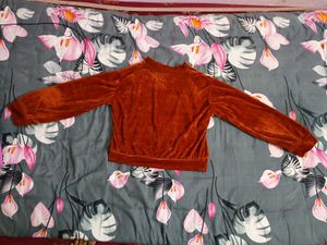 Rust Velvet Crop Top