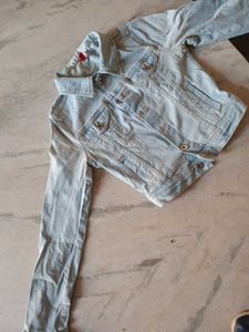 Women Stylish ribbed  Denim Jacket